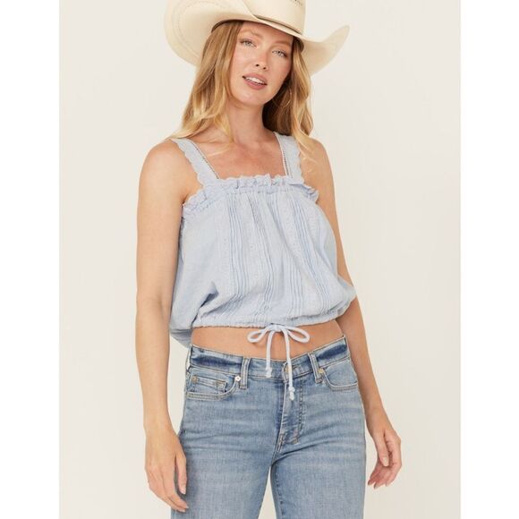 Free People NWT Because of You Tank in Light Blue Size Small - Picture 1 of 13